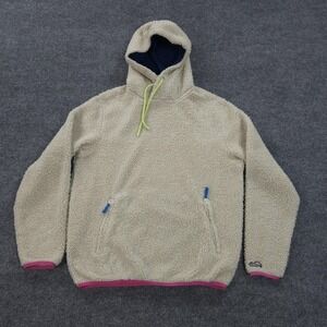 Chubbies Hoodie Mens Medium White The Snow Day Sherpa Fleece Pullover Kangaroo